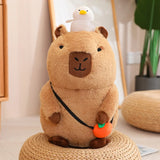 Capybara Plush Toy Simulation Capibara with Fruits Fluffy Doll Stuffed Animals Bubble Pendant Funny Gift for Christmas