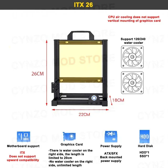 DIY Gamers Cabinet MOD ITX MATX PC Case Open Frame Aluminum Creative ATX EATX Tower Desktop Gaming Computer Chassis Rack