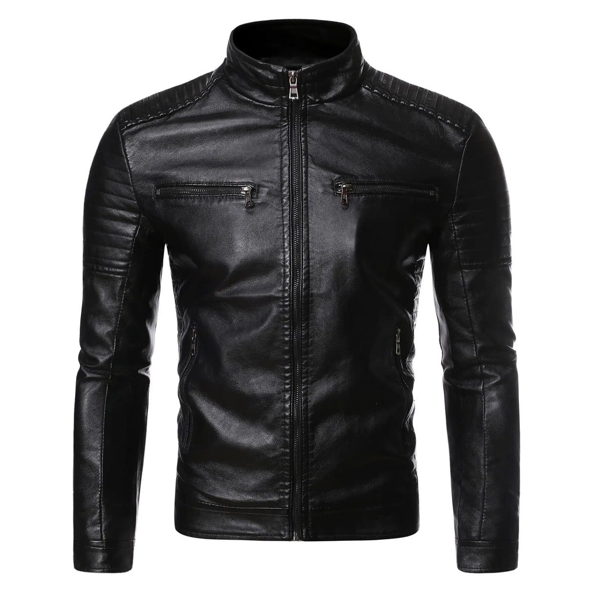 Spring Winter Casual Skin Jacket Coat Men Pu Leather Jacket Zipper Mens Stand Collar Biker Motorcycle Jackets Windbreaker 4XL