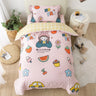 3Pcs Cartoon Cotton Crib Bed Linen Kit Baby Princess Bedding Set Includes Pillowcase Bed Sheet Duvet Cover Without Filler