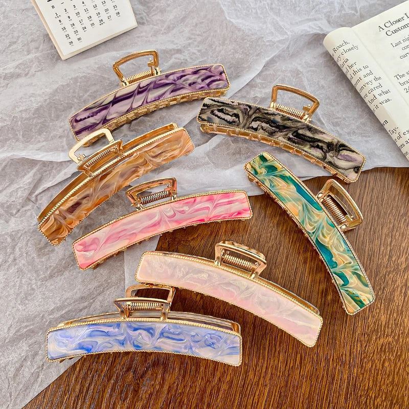 Korean Style Popular Acetate Hairpin Good Quality Hair Claw Clip Large Fashion Rectangle Hair Catches Luxury Hair Accessories