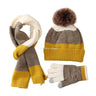 Kids Hat Scarf & Gloves Set Winter Pom Pom Hat with Gloves & Scarf Warm Knitted Beanie Hats Girls Boys Gloves Dropship