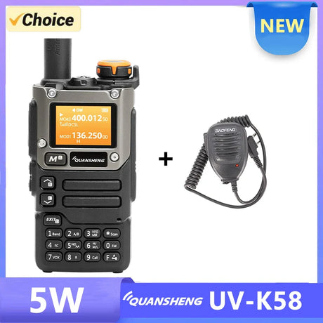 UV K58 Walkie Talkie 5W Quansheng UV-K6 Two Way Radio 50-600MHz Full Band Receiving Type C Charge Air Band DTMF Scramber UV-K5