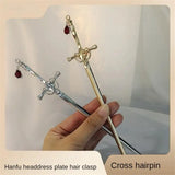 New Retro Sword Hairpin Hair Jewelry Chinese Simple Punk Metal Hair Sticks Women DIY Hairstyle Headwear Design Tools Accessories