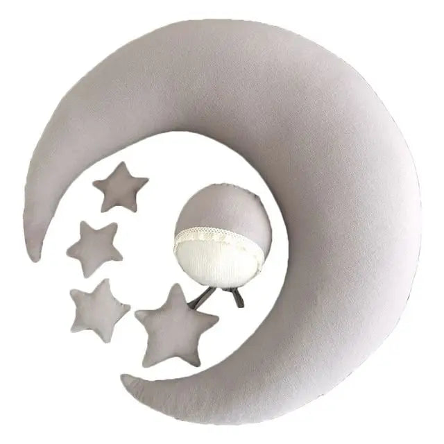 ❤️Newborn Photography Props Accessories Posing Crescent Pillow+Stars+Hat 6Pcs/Set Studio Baby Photo Decoration Moon Fotografia