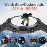 Military Men Smart Watch 400mAh BT HD Calling Music Fitness Tracker 100+ Dial Sport Waterproof Smartwatch for Android Phone 2024