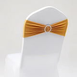 50pcs/lot Stretch Lycra Spandex Chair Covers Bands With Buckle Slider For Wedding Decorations Wholesale Chair Sashes Bow