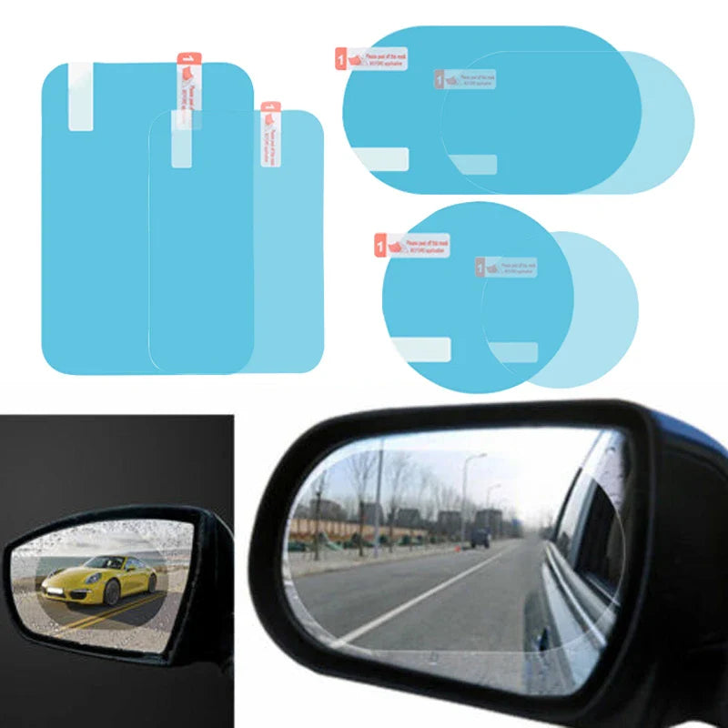 2PCS/Set Car Rearview Mirror Window Anti Fog Clear Film Anti-Light Car Mirror Protective Film Waterproof Rainproof Car Sticker