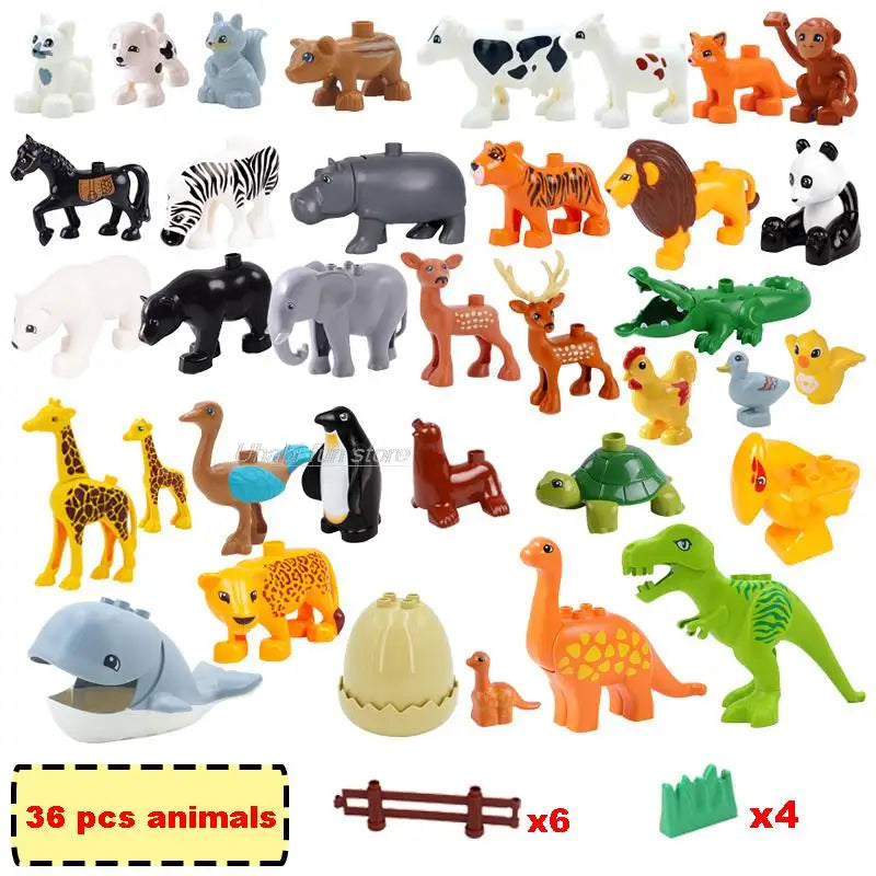 Bulk Big Particle Building Block Accessories Animal House DIY Assembled Bricks Children 3-6 Years Old Educational Toys And Gifts