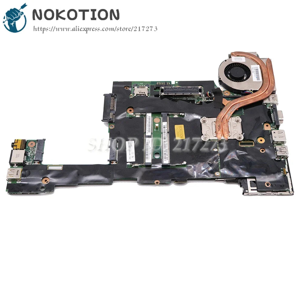 NOKOTION For Lenovo ThinkPad X220 X220I Laptop Motherboard I7-2640M CPU DDR3 WIth Heatsink 04Y1834 04Y1835 04Y1836