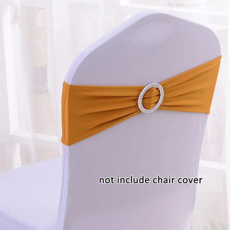 50pcs/lot Stretch Lycra Spandex Chair Covers Bands With Buckle Slider For Wedding Decorations Wholesale Chair Sashes Bow