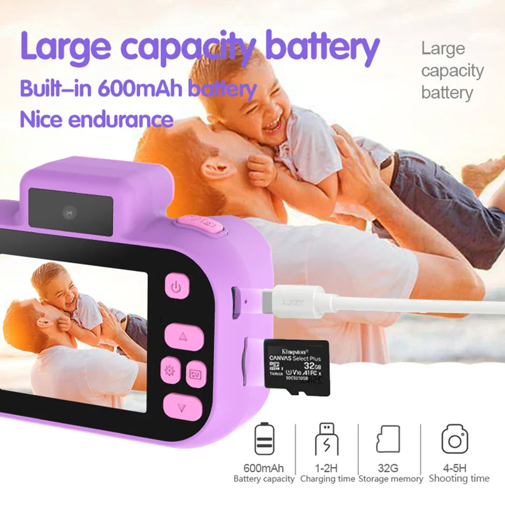 Children Camera Selfie 4000W Pixels 1080P HD Screen Blue PurPle Dual Cameras Kids  Electric Toys for Baby Camara Foto Infantil