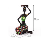 Creative Europe African Black Figure Sculpture Candle Holder, Home Crafts Cafe Theme Decoration Desktop Bar Resin Decoration 1Pc