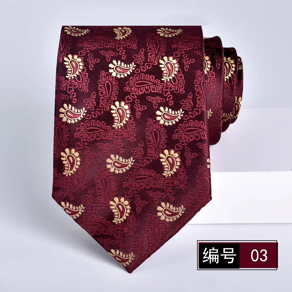 ties for men 2024 Luxury Wine Red Groom Wedding Accessories Dot Stripe gravata 8cm Necktie Kravaty Corbatas De Hombres