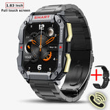 GPS Military Smart Watch Men Carbon Black Ultra Army Outdoor IP68 5ATM Waterproof Heart Rate Blood Oxygen Satm Smartwatch 2024