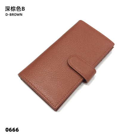 Custom Letters Men Genuine Leather Long Card Wallet Large Capacity Women Card Holder Multi Pockets Card Bag