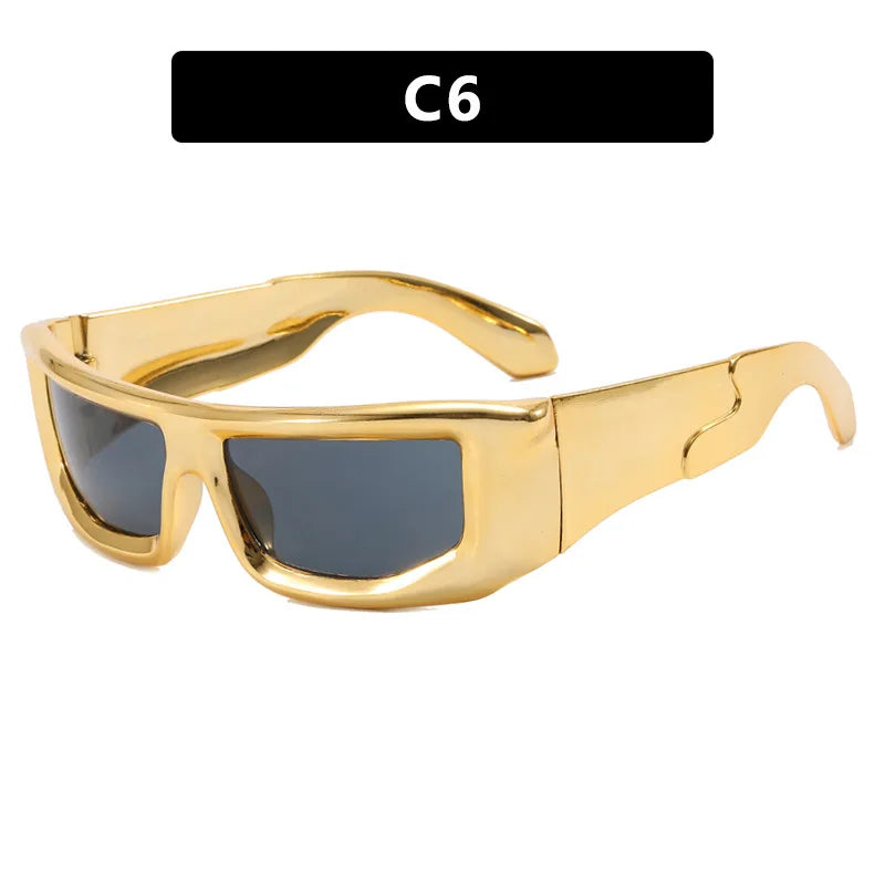 Fashion Women's Y2K Rectangle Sunglasses Men and Women Trendy Hip-Hop Sun Glasses Male Sports Cycling Eyewear UV400 Goggles