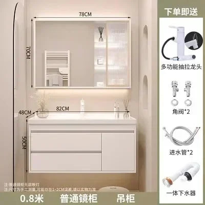 Washbasin Mirror Drawer Wall White Bathroom Cabinets Vanity Luxury Bathroom Cabinets Make Up Organizer Gabinete Room Furniture