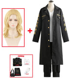 Anime Tokyo Revengers Manjiro Sano Cosplay Costume Mikey Embroidery Uniform Wig Tokyo Manji Gang Trench Halloween Party Men