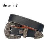 Punk Luxury Strap Diamond Belt Western Crystal Studded Belt Cowgirl Cowboy Rhinestone Belt For Women Men Jean Cinto De Strass