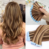 Mini Tape in Human Hair Extensions Double Side Invisible Seamless Tape in Hair 10pcs/set Natural Straight Black Brown Blonde