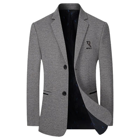 New Men Business Casual Cashmere Blazers Suits Jackets Wool Blends Male Autumn Winter Slim Fit Blazers Suits Coats Mens Clothing