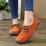 New Arrival Women Casual Shoes 2023 Suede Leather Flats Sneakers Lace Up Moccasins Ladies Shoes Fashion Loafers Plus Size 35-42