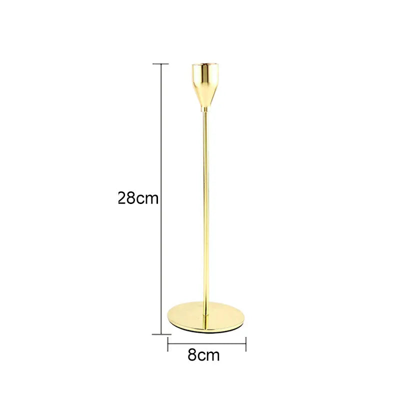 1 Set European Metal Candle Holder Exquisite Candlestick Candelabra Vintage Golden Wedding Decoration Home Living Room Decor