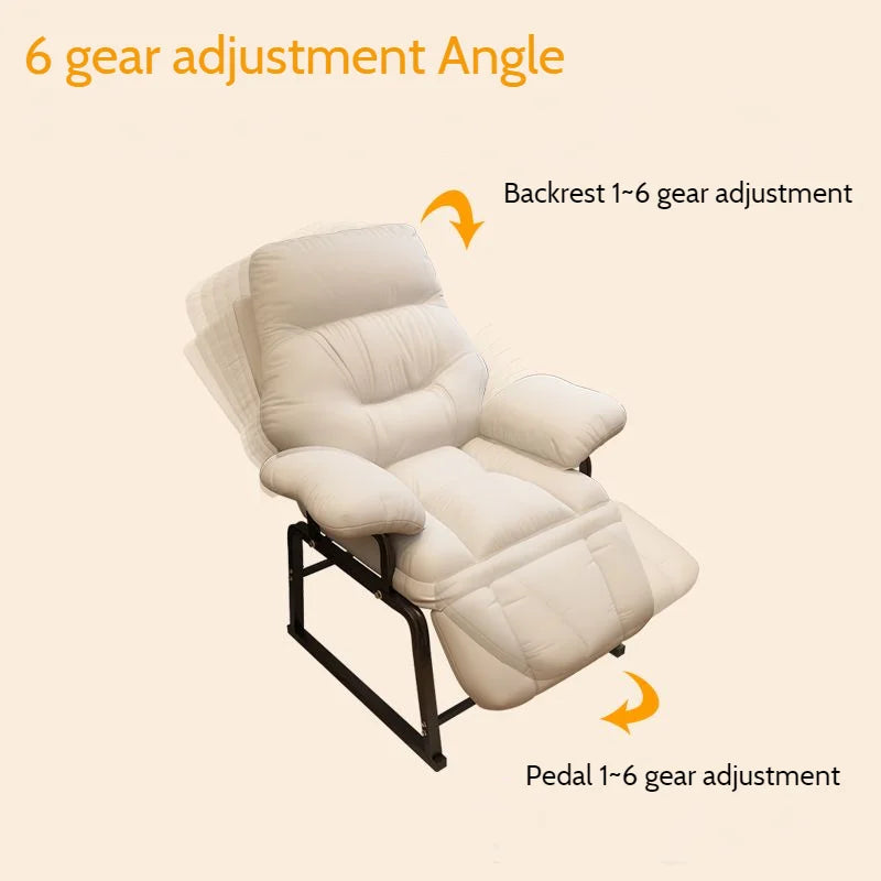 Home Lazy Sofa Chair Comfortable Office Computer Game Chair Can Lie Back Chair Adjustable Dormitory Recliner Break Lounge Chairs