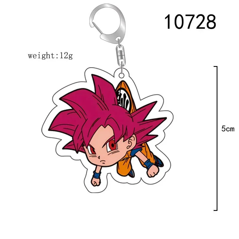 Anime TV Dragon Z Super Saiyan Acrylic Pendant Keychains Balls Son Goku Vegeta IV Beerus Trunks Buu Piccolo Keychain Gifts