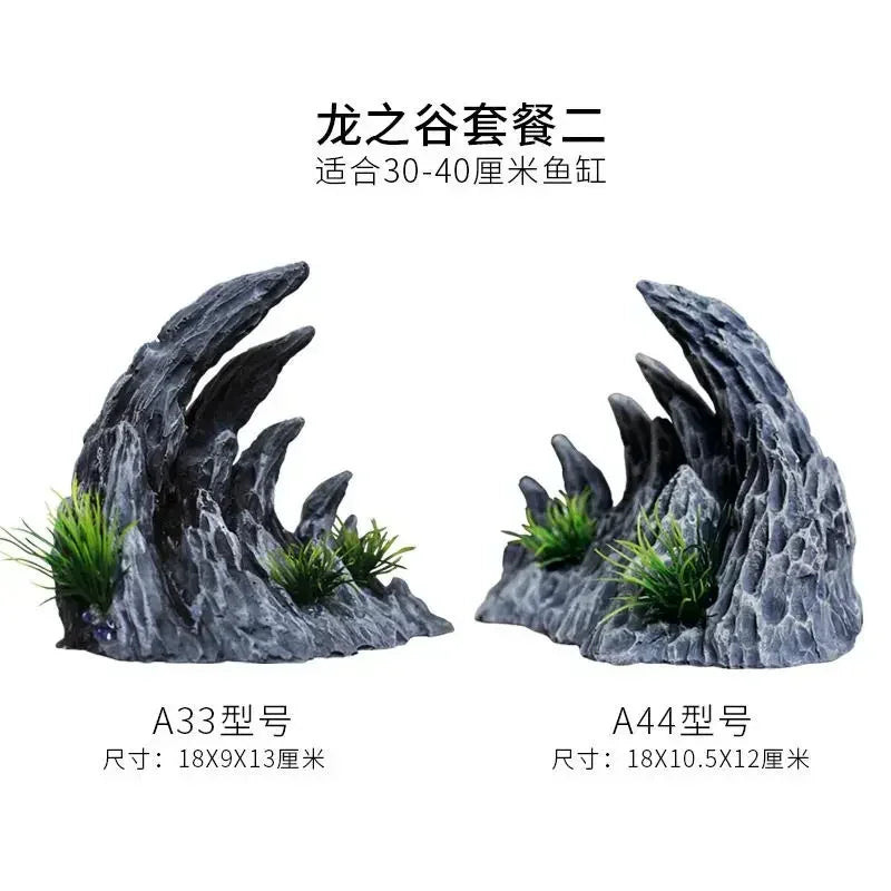 Canyon Scenery Fish Tank Simulation Seiryu Stone Landcape Rockery Decoration Claw Small Ornaments Aquarium Valley Resin