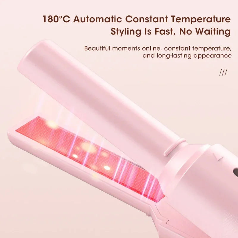 Hair Straightener Curler Comb Mini USB Plug in Anti-Scald Portable Wireless Hair Straightener Brush Comb for Home Travel Women