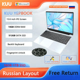 15.6 Inch 16GB Laptop 512GB SSD Windows 11 Notebook Intel Celeron N5095 Office Computer Backlit with Fingerprint WiFI Camera BT