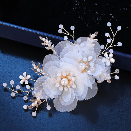 White Flower Hairpins Elegant Women Floral Style Hair Clip Chinese Style Hairclip Bride Wedding Headdress Hanfu Hair Accessories