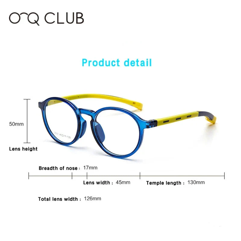 O-Q CLUB Kids Glasses Myopia Optical Eyeglasses Boys Girls Anti Blue Light TR90 Silicone Flexible Children’s Glasses Frames 2501