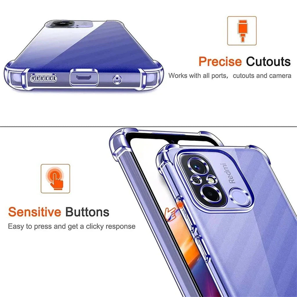 Clear TPU Case for Xiaomi Redmi 13C 12C 12 5G 10C 4G 10A 10 9T 9A 9C Nfc 9 8A 8 Phone Case Shockproof soft Cover