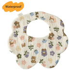 New Thickened 7 Layers Cotton Waterproof Baby Bibs Cute Print Saliva Towel Newborn Burp Cloths for Boys Girls Feeding Drool Bib