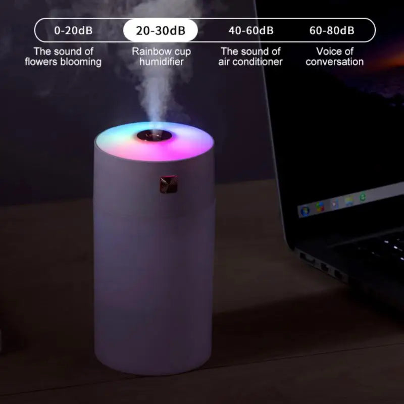 300ml Car Air Humidifier Car Electrical Appliances Small Household Fog Volume Aromatherapy Rainbow Cup Car Humidifier Purifier