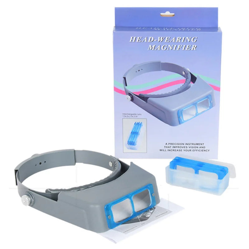 Tungfull Headband Magnifier Head-mounted Hands Free Magnifying Glasses Loupe Visor For Electronics Watch Repair Jewelry