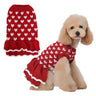 Pet Sweater Love Heart Red Skirt Round-neck Slim Pet Clothes Warm Knit Clothes for Dog Cat Holiday Clothes for Cat Dogs Apparels