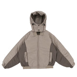 Double zippered hooded down jacket