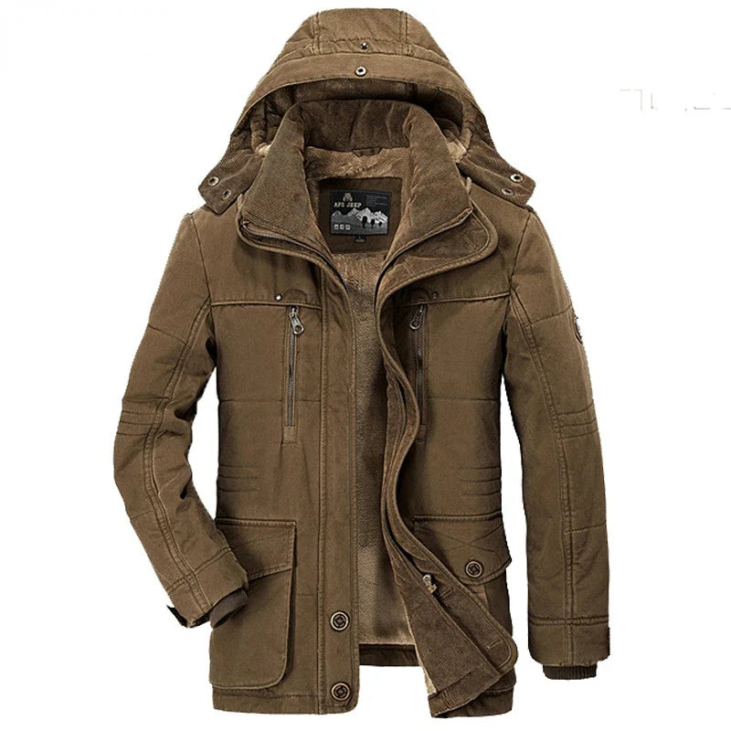 New Brand Thick Winter Parkas men Warm Cotton-Padded Jacket men Fleece With Fur parkas hombre invierno Plus Size 6XL 7XL