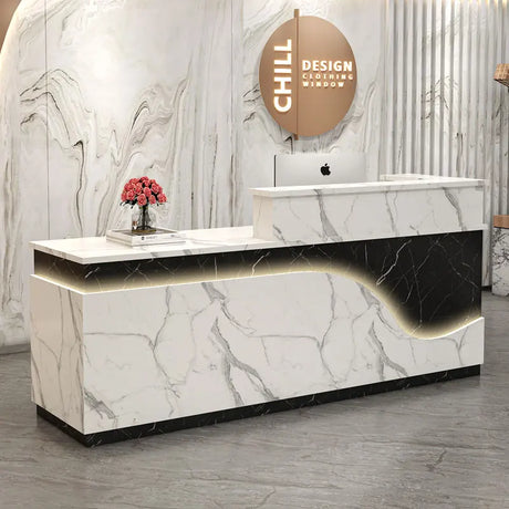 White Light Reception Desks Design Stylish Modern Luxury Reception Desks Office Front Mostrador Negocio Commercial Furniture