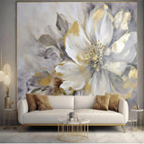 Custom 3D  Modern Light Luxury Gold Leaf Flower Art TV Sofa Background Wall Mural Wallpaper Papel De Parede Wall Covering Tapety