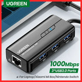 UGREEN USB3.0 Ethernet Adapter 1000Mbps USB RJ45 USB HUB For Laptop Xiaomi Mi Box S/3 Windows Ethernet HUB USB Lan Network Card