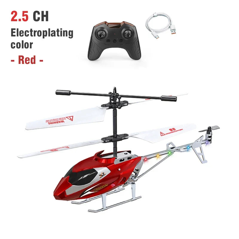 RC Helicopter 2.5CH Remote Control Airplane Kids Toy Resistant Collision Alloy Wireless Aircraft Toys for Boys Children Gifts