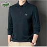 New Men's Embroidery Brand High Quality Knitted Long Sleeve Polo Shirt Four Seasons Casual Fashion Ribbed Long Sleeve Top T-shir