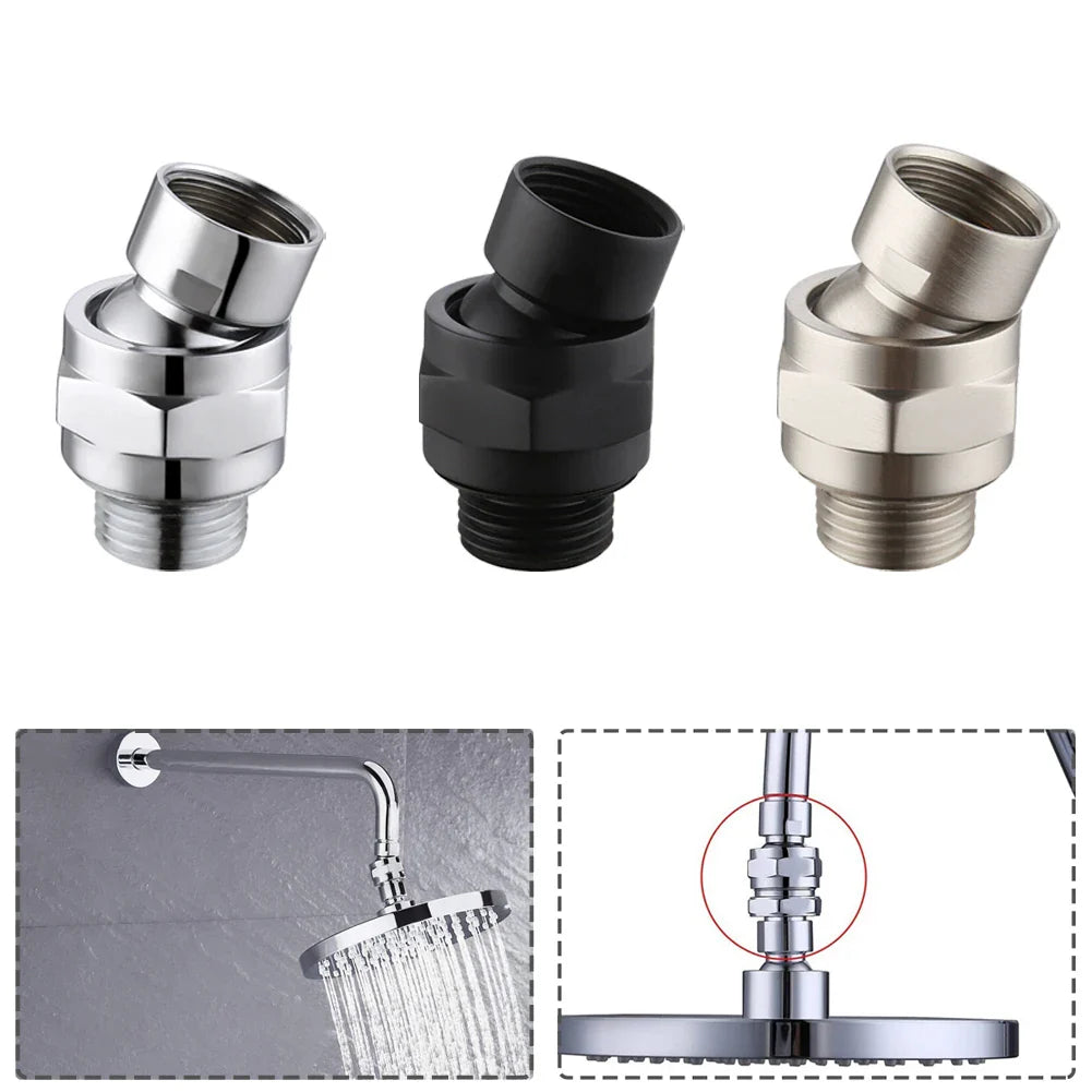 Shower Head Connector Adjustable Swivel Adapter Water Flow Ball Joint Accessories Brass Chrome Ball Joint Shower Arm Head