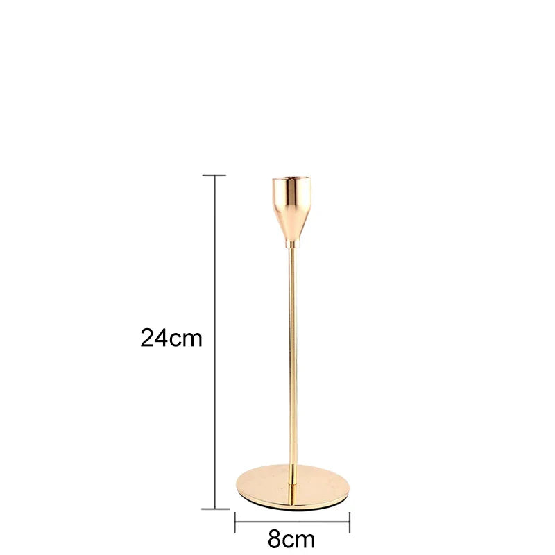 1 Set European Metal Candle Holder Exquisite Candlestick Candelabra Vintage Golden Wedding Decoration Home Living Room Decor