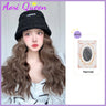 AS  Syntheti Curly hair Lamb wool fisherman hat Berets  Wig Natural Black Straight Wigs Naturally Connect Synthetic Hat Wig Adju